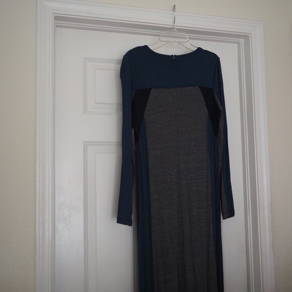 Soft Surroundings Maxi Blue and Gray Long Sleeve Dress Extra Small Petite - Picture 10 of 12